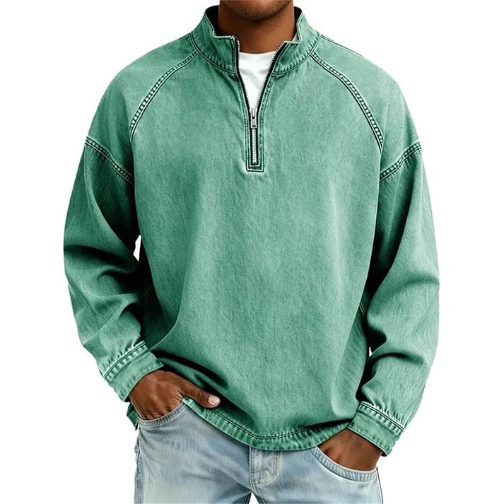 Men's Washed Cotton Quarter Zip