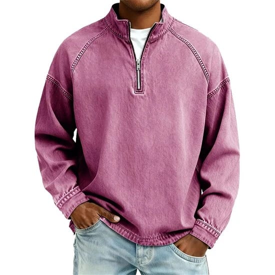Men's Washed Cotton Quarter Zip
