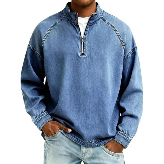 Men's Washed Cotton Quarter Zip