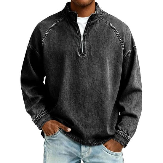 Men's Washed Cotton Quarter Zip
