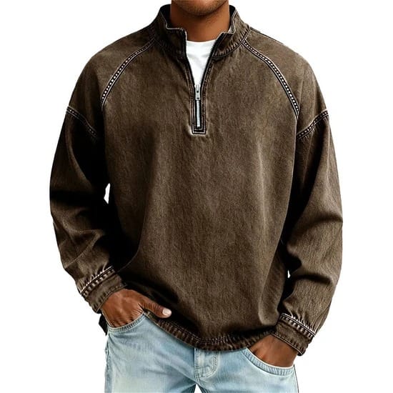 Men's Washed Cotton Quarter Zip