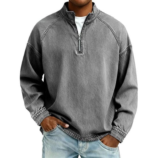 Men's Washed Cotton Quarter Zip