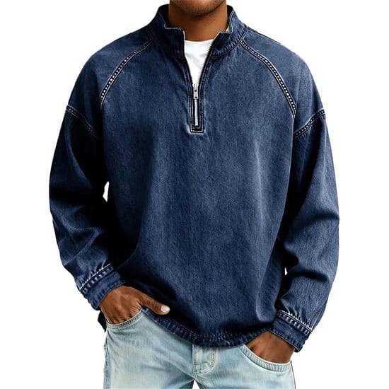Men's Washed Cotton Quarter Zip
