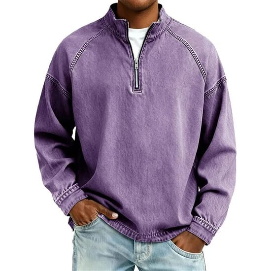 Men's Washed Cotton Quarter Zip