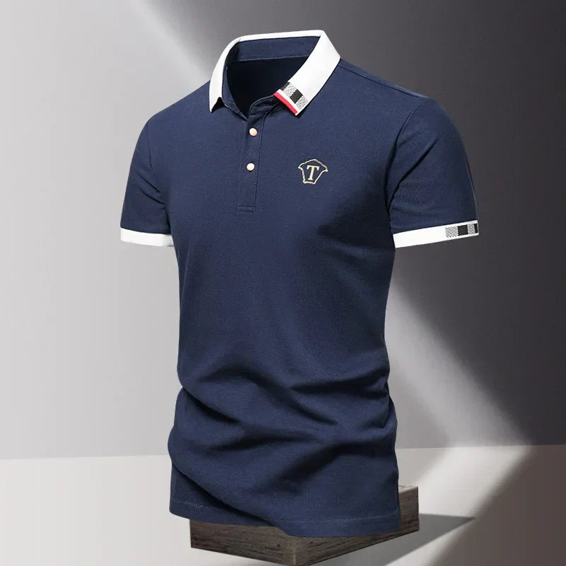 Men's Contrast Collar Polo Shirt