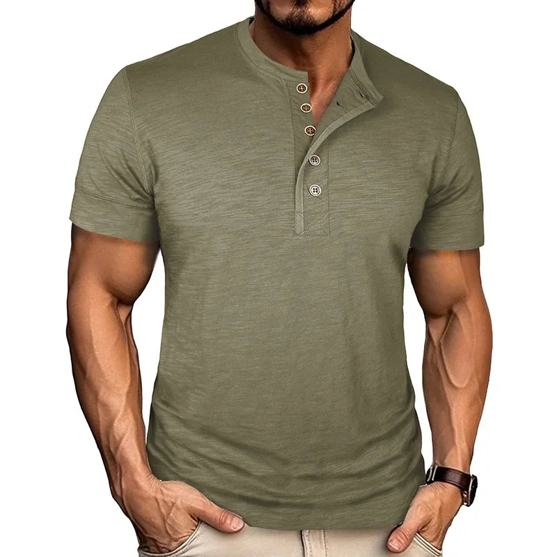 Men's Henley Neck T-Shirt