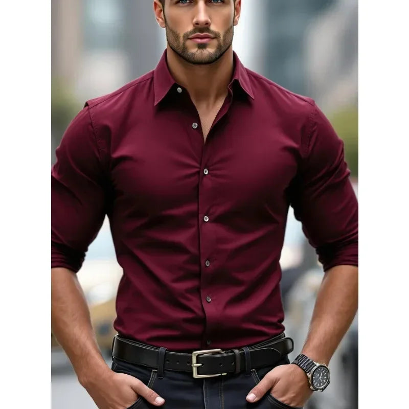 Men's Elastic Business Shirt
