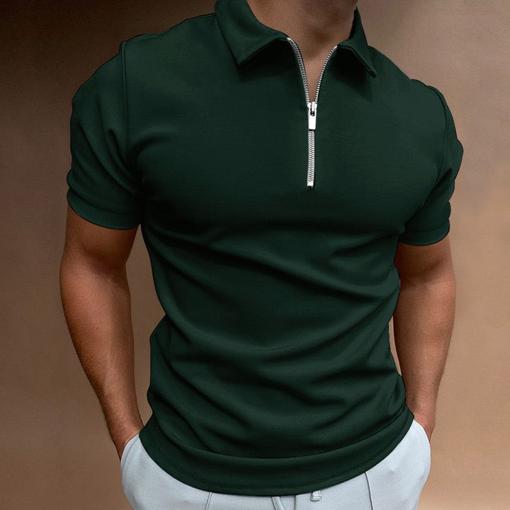 Men's Zip Collar Polo Shirt