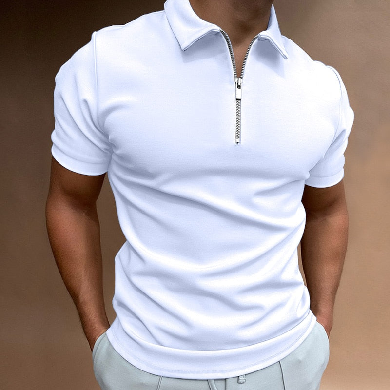 Men's Zip Collar Polo Shirt