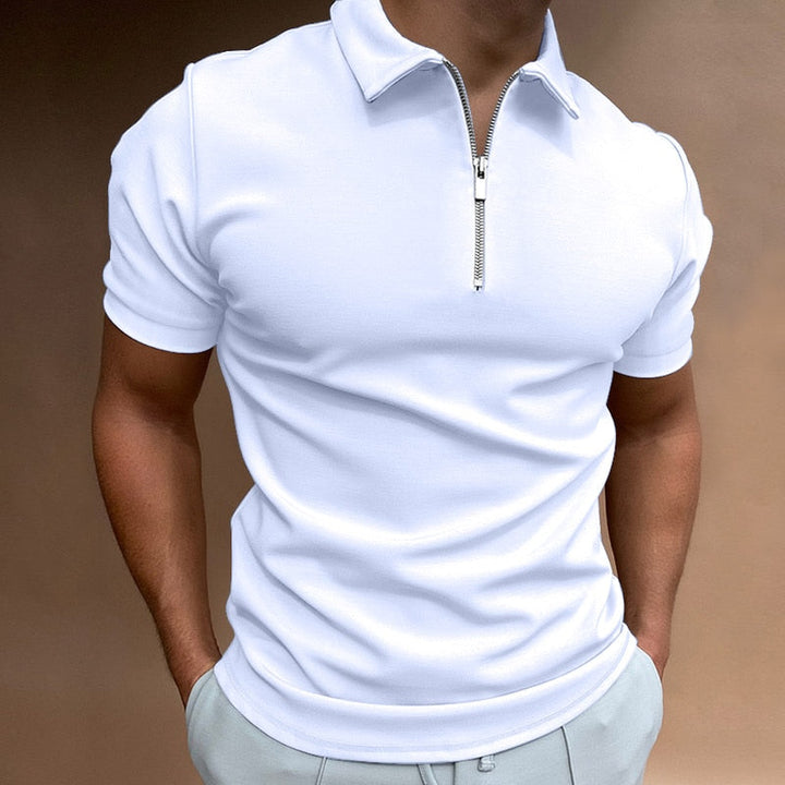 Men's Zip Collar Polo Shirt