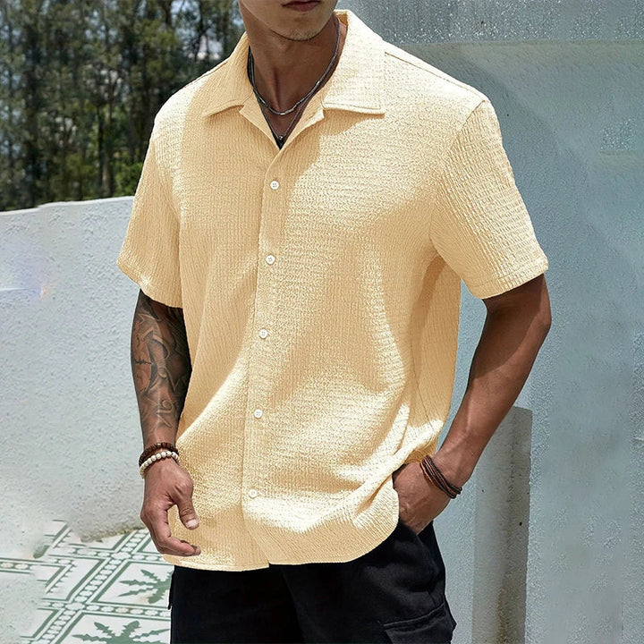 Men's Textured Cuban Shirt