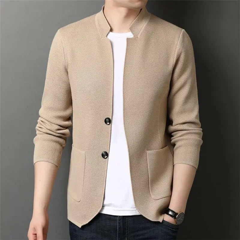 Men's Knit Stand Collar Cardigan