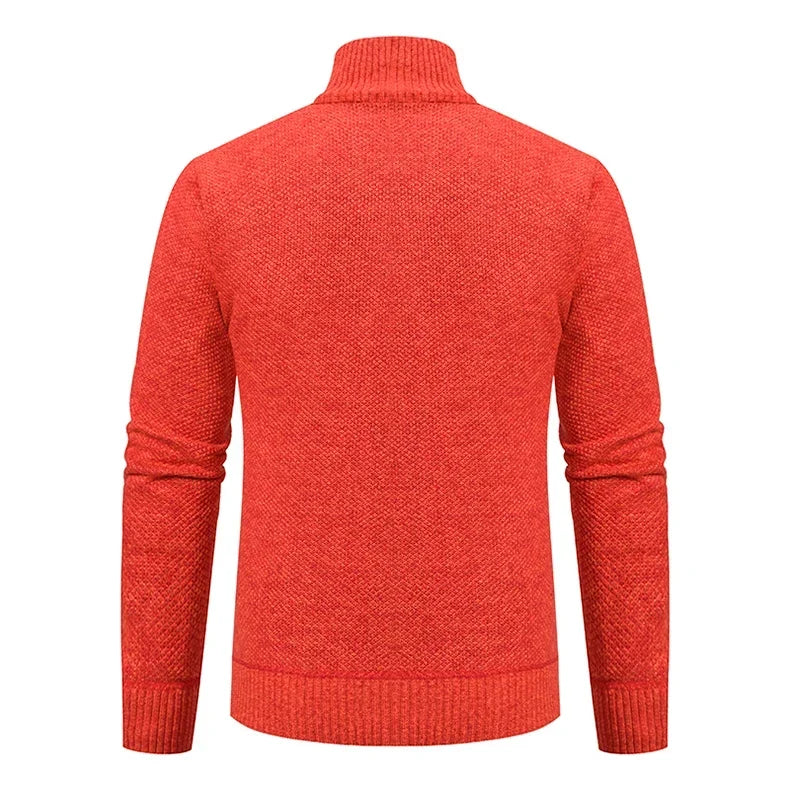 Men's Textured Knit Zip Jacket