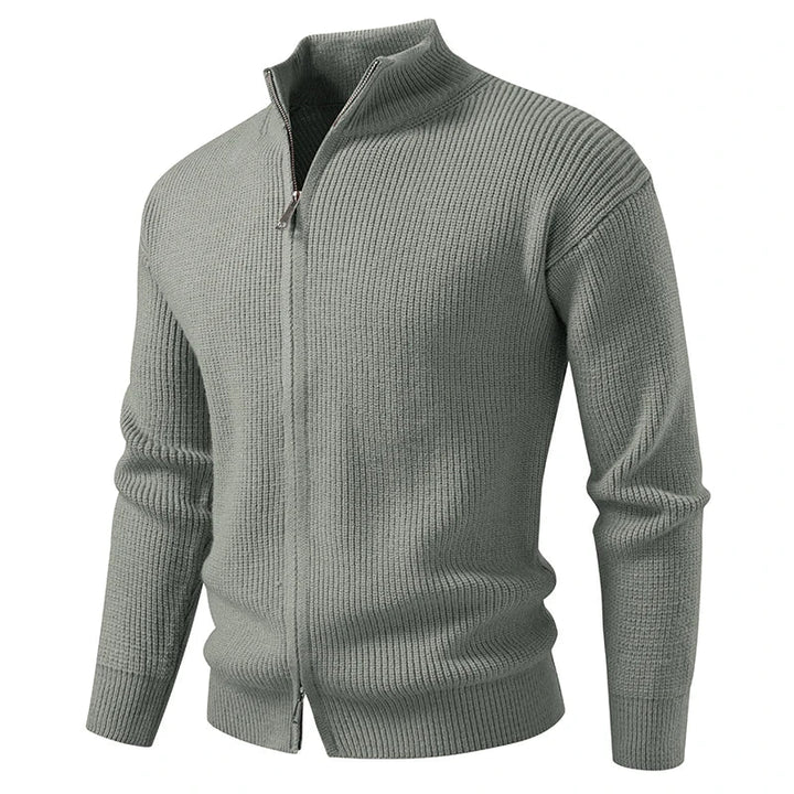 Men's Textured Zip Cardigan