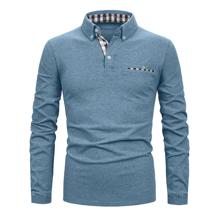 Men's Geometric Grid Polo Shirt