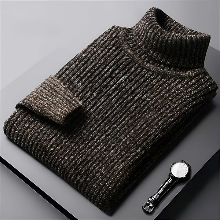 Men's Textured Turtleneck Sweater