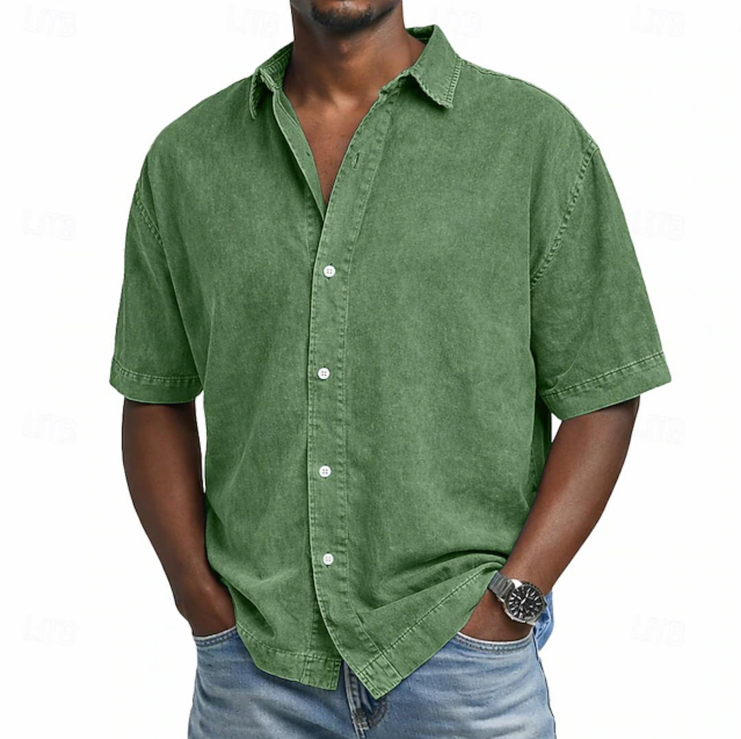Men's Acid Wash Cotton Shirt
