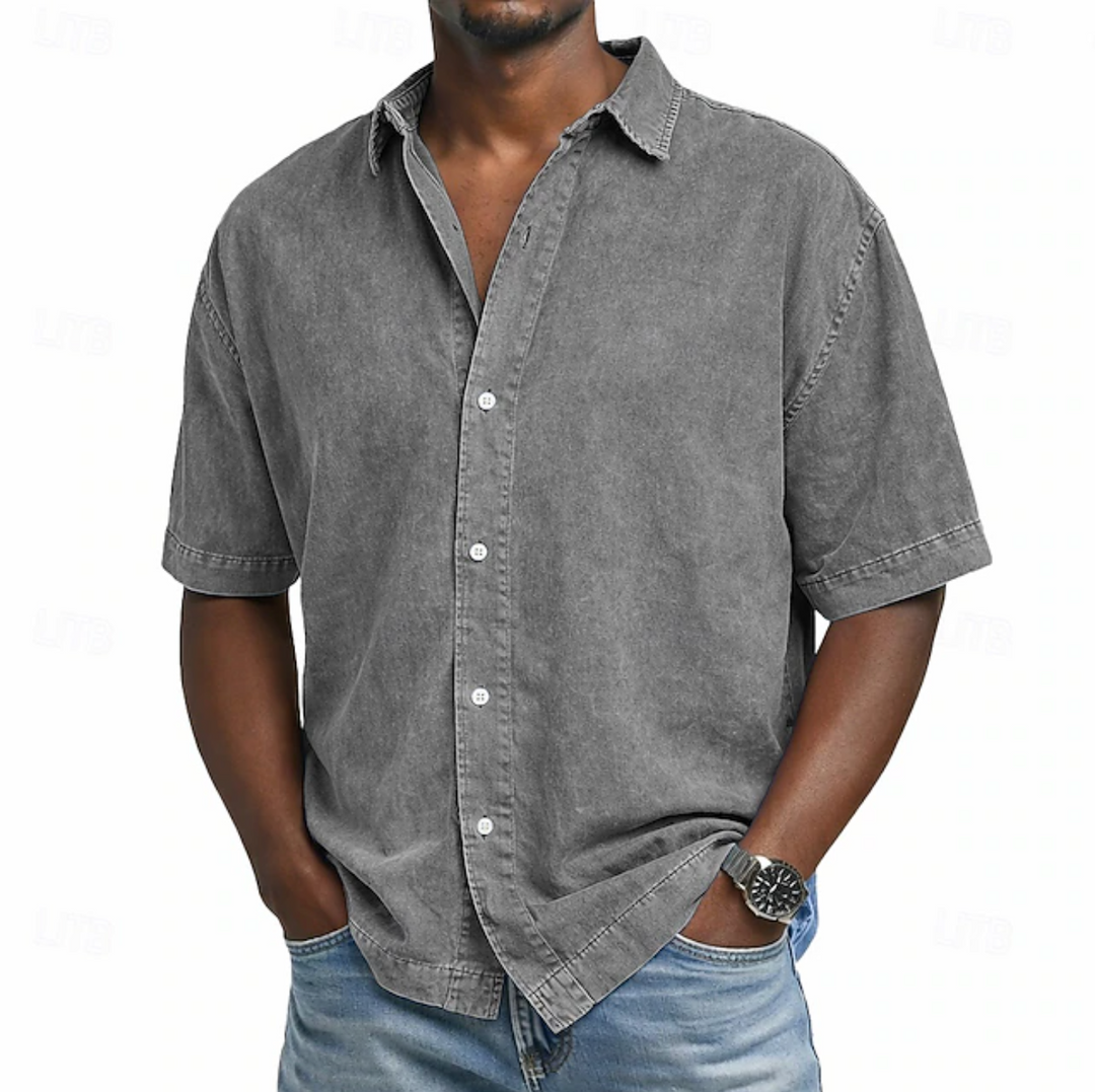Men's Acid Wash Cotton Shirt