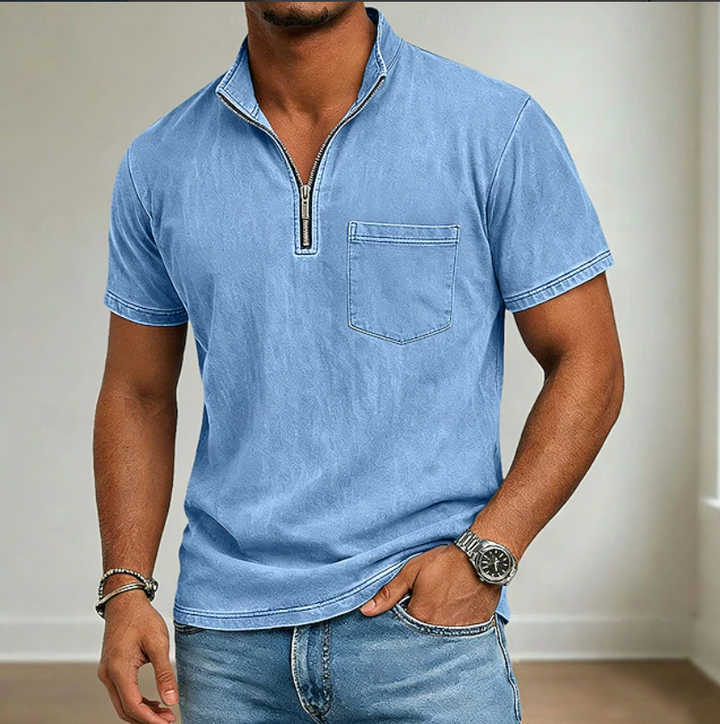 Men's Half Zip Polo Shirt