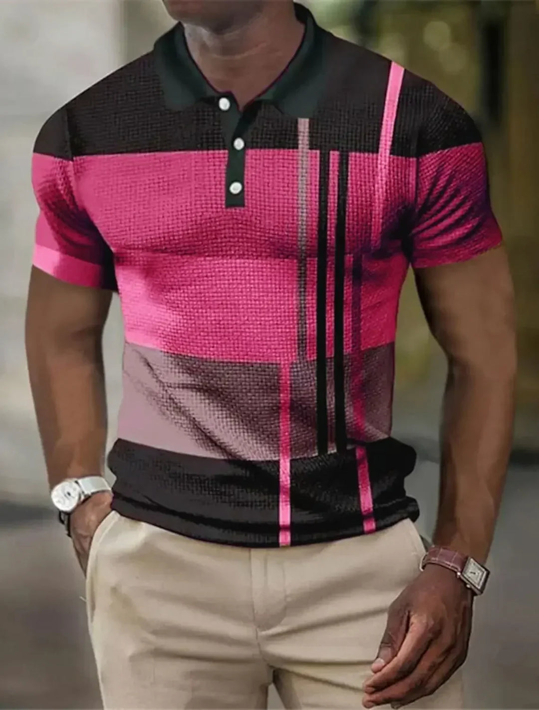 Men's Striped Polo Shirt