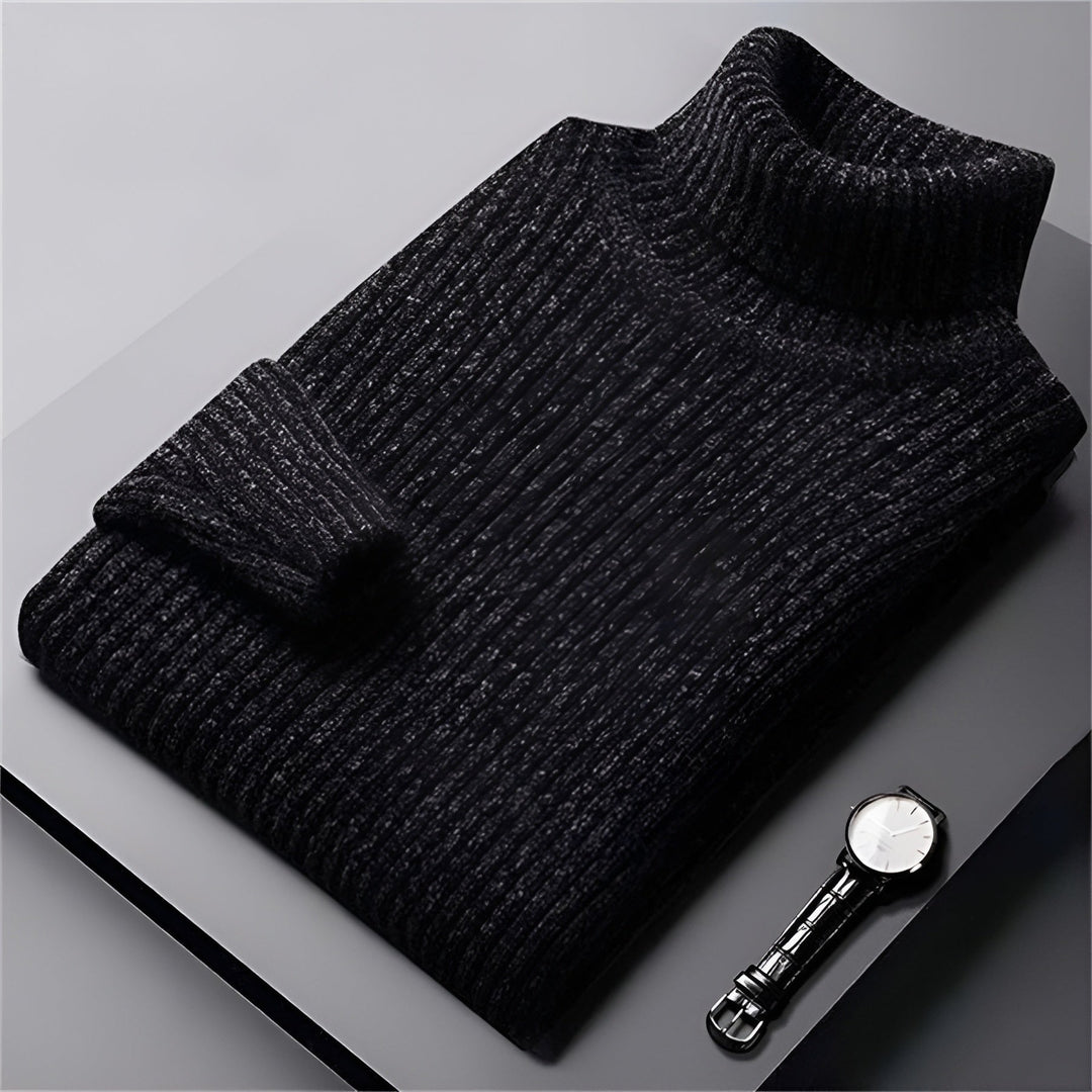 Men's Textured Turtleneck Sweater