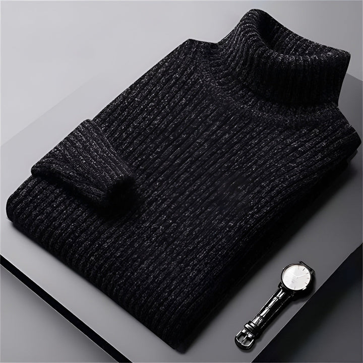 Men's Textured Turtleneck Sweater