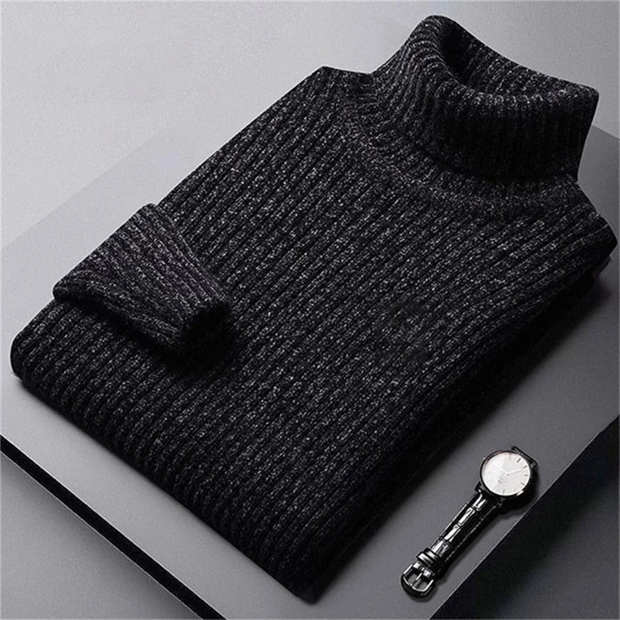 Men's Textured Turtleneck Sweater