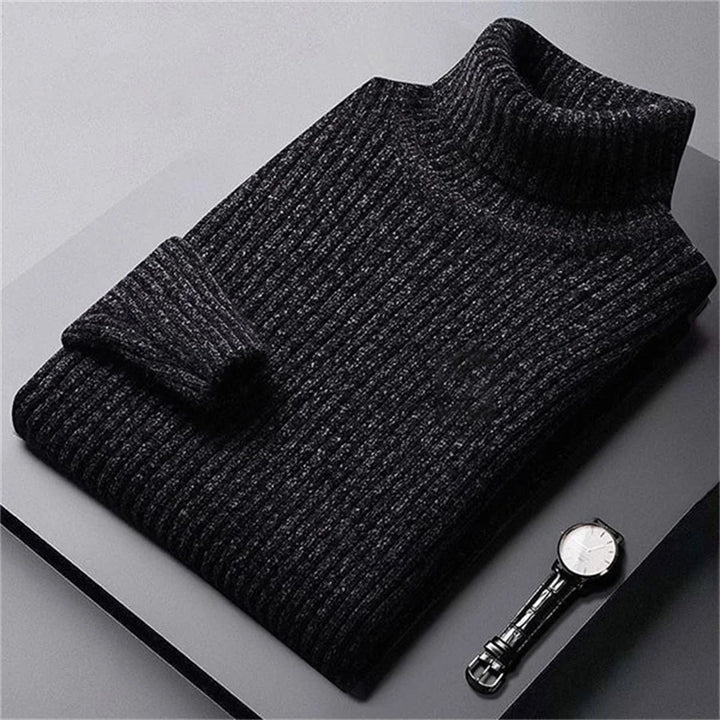 Men's Textured Turtleneck Sweater