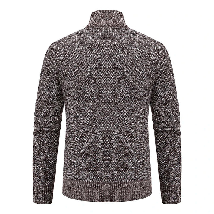 Men's Textured Knit Zip Jacket