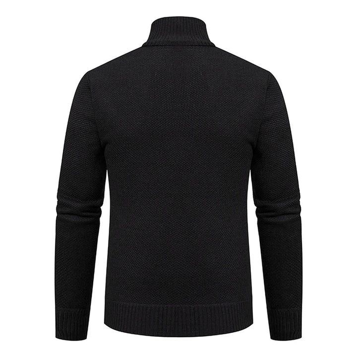 Men's Textured Knit Zip Jacket
