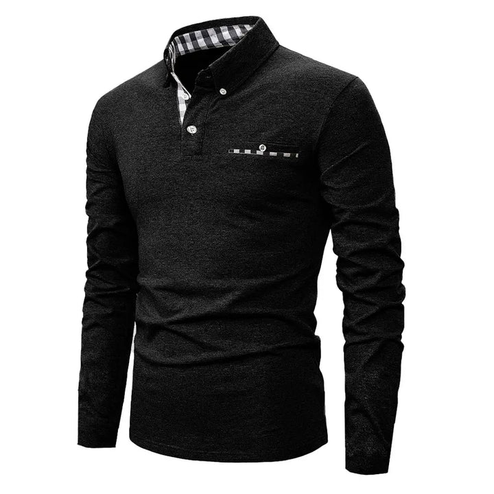 Men's Geometric Grid Polo Shirt