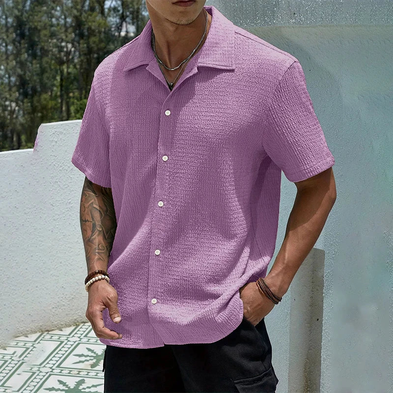 Men's Textured Cuban Shirt