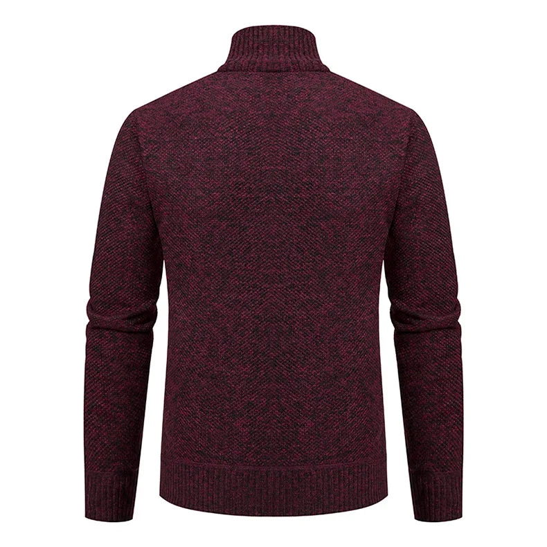 Men's Textured Knit Zip Jacket