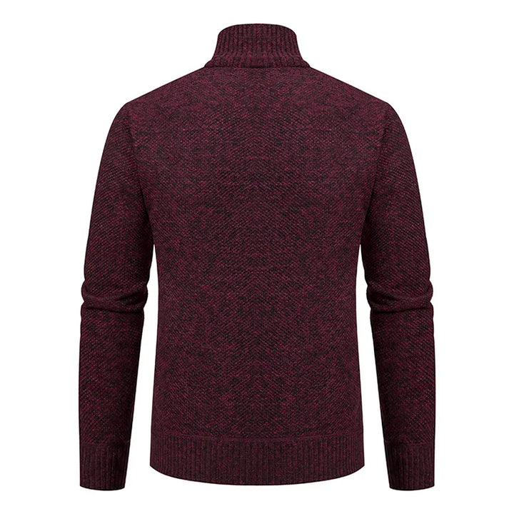 Men's Textured Knit Zip Jacket