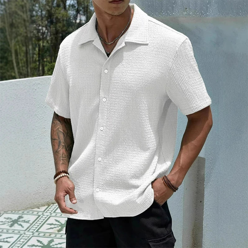 Men's Textured Cuban Shirt