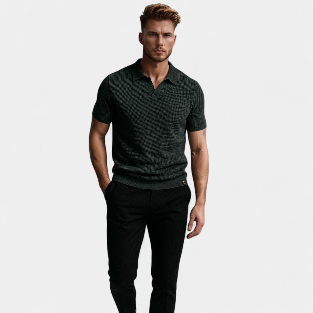 Men's Open-Collar Polo Shirt