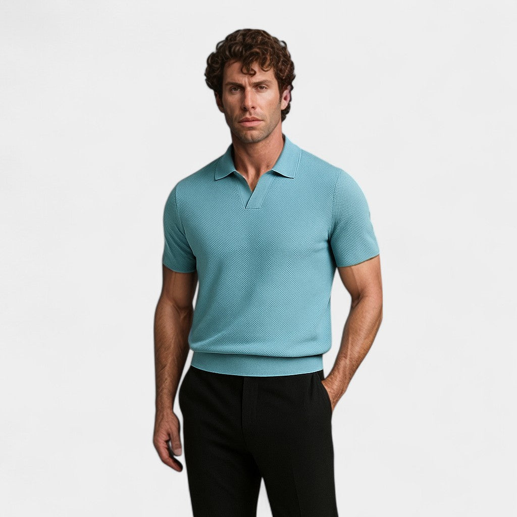 Men's Open-Collar Polo Shirt
