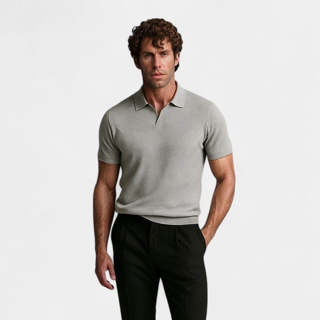 Men's Open-Collar Polo Shirt