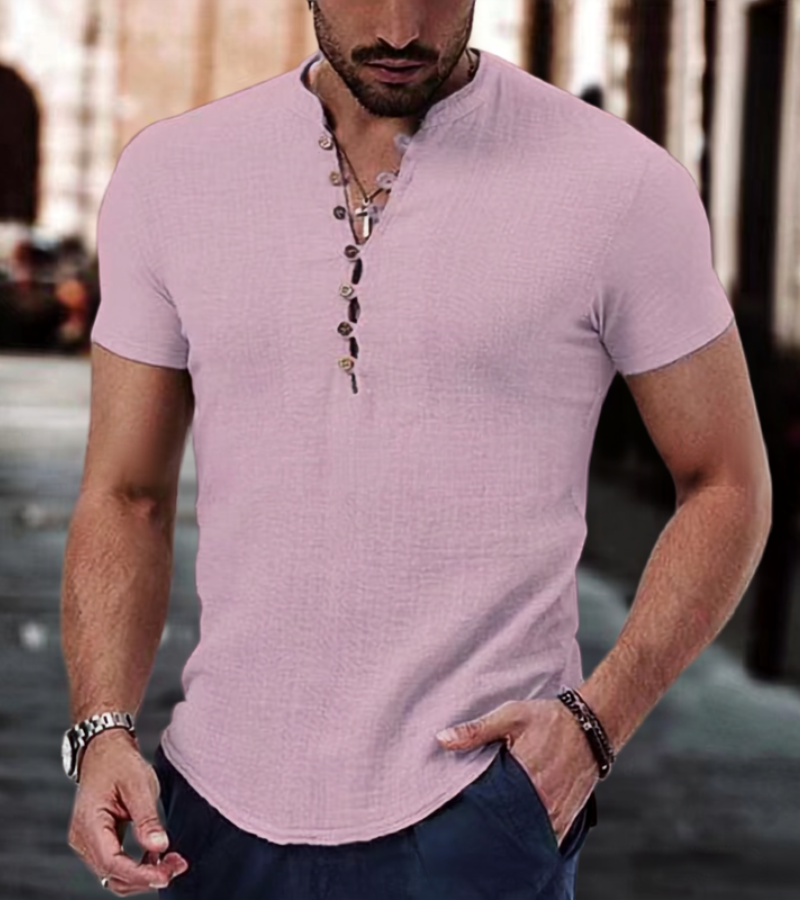 Men's Cotton Mao Collar Shirt