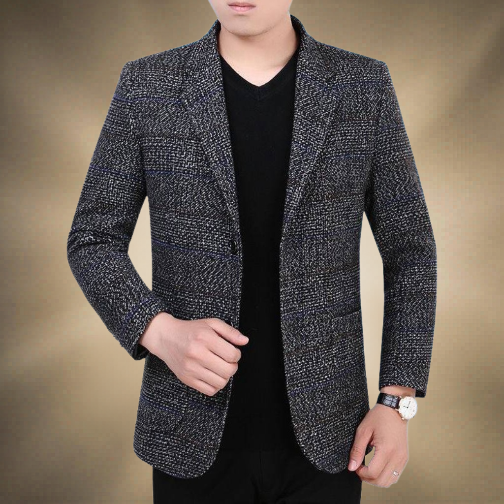 Men's Houndstooth Wool Blazer