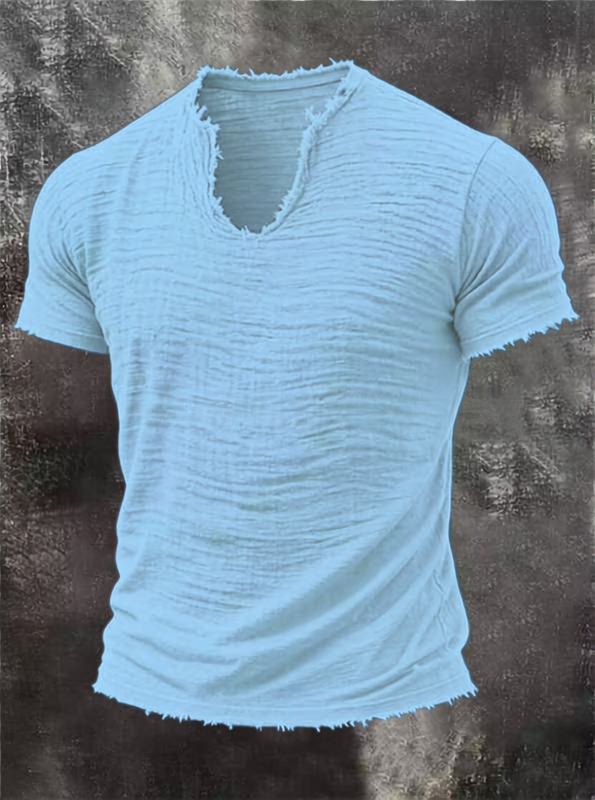 Men's Textured V-Neck T-Shirt