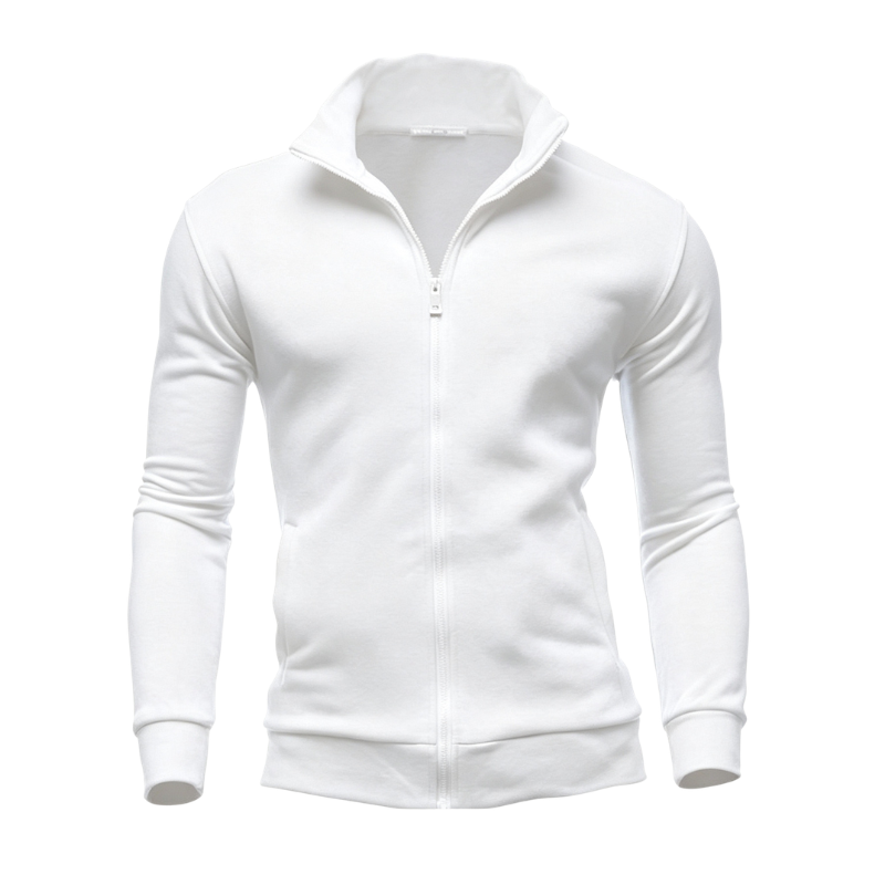 Men's Solid High Neck Hoodie