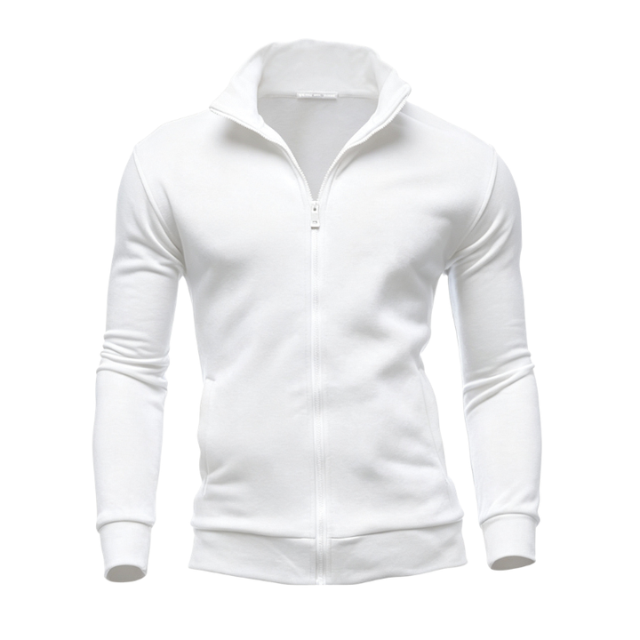 Men's Solid High Neck Hoodie