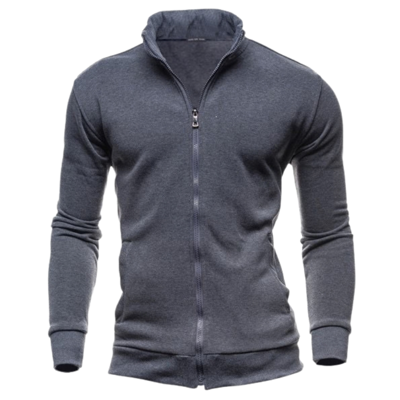 Men's Solid High Neck Hoodie