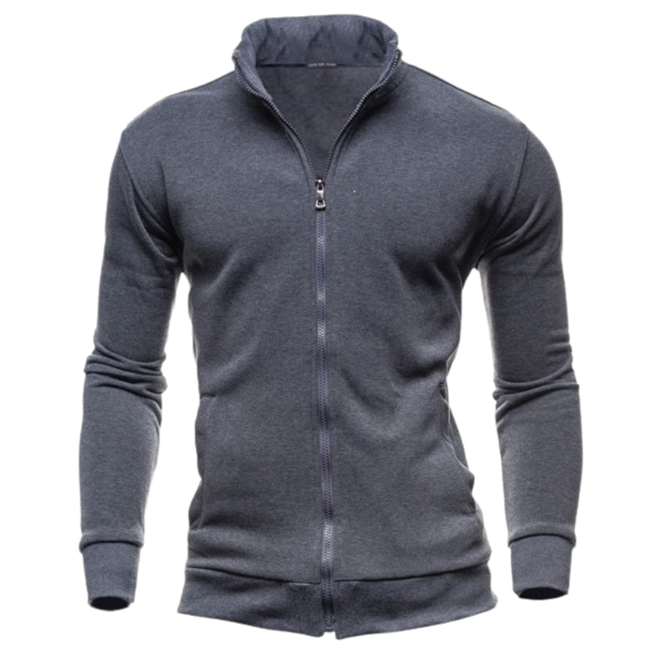 Men's Solid High Neck Hoodie
