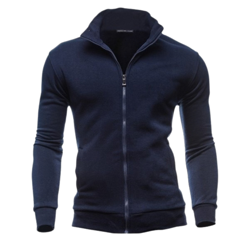 Men's Solid High Neck Hoodie
