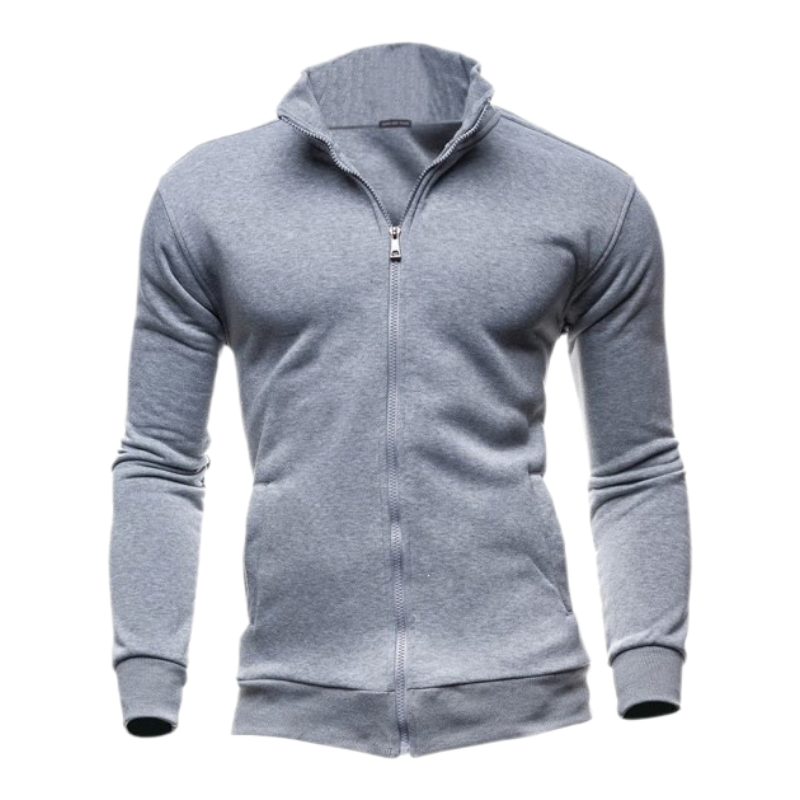 Men's High Neck Zip Hoodie
