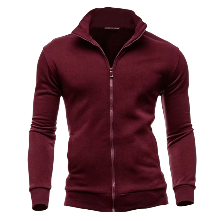 Men's Solid High Neck Hoodie