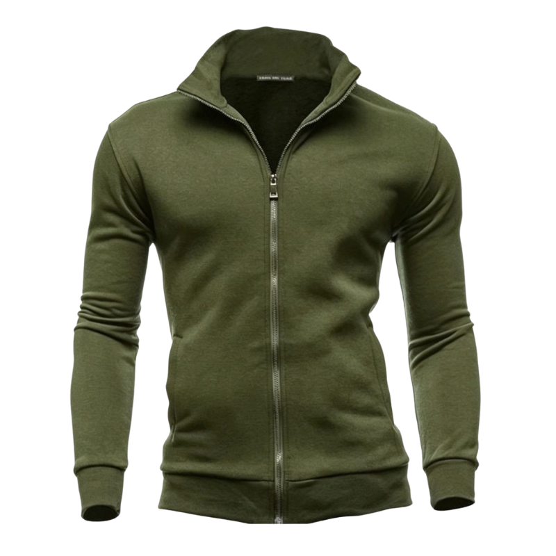 Men's Solid High Neck Hoodie