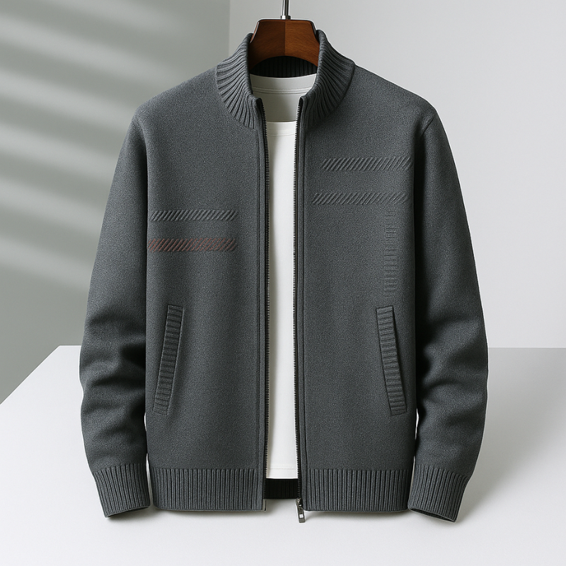 Men's Zip-Up Knit Jacket